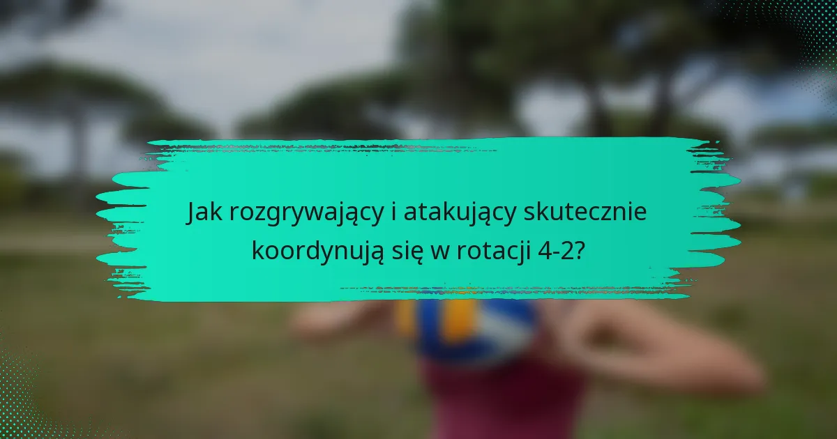 Jak rozgrywający i atakujący skutecznie koordynują się w rotacji 4-2?